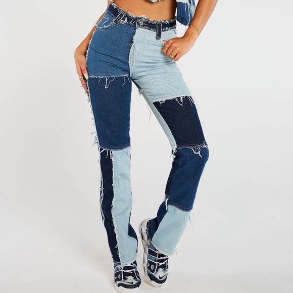 jaded london Denim - Jaded Ldn Patchwork Boyfriend Jeans